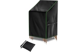 Ricyea Gartenstühle Abdeckung, Schutzhülle für Stapelstühle Winterfest Abdeckhaube Gartenstuhl Stuhlüberzug UV-Beständig Abdeckhülle für Gartenmöbel (1er, 64x64x70/120 cm)
