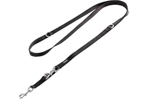 Vitazoo Smycz Dla Psa Do Szkolenia - 3 m - Nylonowa Grafitowa Podwójna Smycz Dla Małych Średnich i Dużych Psów - Regulowana Smycz Do 4 Różnych Długości - Czarna