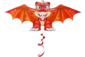 Touch the sky Cometa de Dinosaurio de Dibujos Dnimados para Niños y Adultos, Fácil de Volar, Excelentes Juegos al Aire Libre y Juguetes de Actividades, Adecuado para Principiantes.