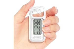 FOCWONY Simple Walking 3D Pedometer, Portable Carabiner Step Counter, Steps Tracker with Neck Lanyard for Seniors Men Women Kids