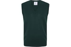 Dazzle Collection Unisex Boys Girls Knitted School Uniform V Neck Tank Top Sleeveless Cardigan Jumper Sweater