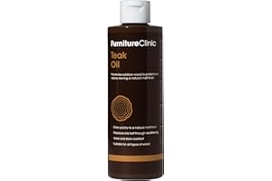Huile Bois Teck Furniture Clinic – 500 ml - Restaure & Préserve le Mobilier de Jardin en Bois Intérieur et Extérieur - Protection & Séchage Rapide, Finition Matte Naturelle