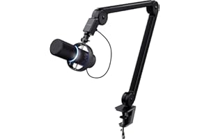 Trust Gaming GXT 255+ Onyx Professional Microphone With Arm, Cardioid Audio Pattern, Shock Mount, Pop Filter, LED Light, for Podcasting, Recording, Streaming, Broadcasting - Black
