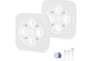 LROLTEF Luce LED Sottopensile Cucina - 6500K ricaricabile Luci con Sensore di Movimento - 1200mAh Luce Armadio Lampada Dimmerabile per Cucina Scale Soggiorno Camere da Letto | 2 Pezzi
