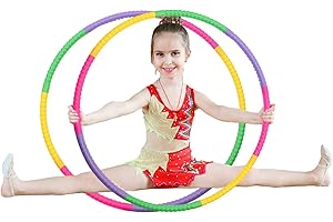 LLHAOVDXAS 2 Pcs Kids Hula Hoop, Hula Hoop Detachable and Adjustable, Colorful Fitness Exercise Hoop Children for Dance Sports Fitness Gymnastics Training Games, Lose Weight