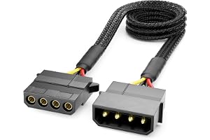 deleyCON 60 cm 4-stifts molex förlängningskabel - MXI strömförsörjning för PC-komponenter - 4-stifts molex hane till 4-stifts molex hona