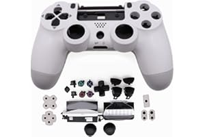 HUAYUWA Custodia in plastica per controller di gioco, colore bianco, con pulsanti, set di ricambio per PlayStation 4 Pro 5.0 JDS-050 JDS-055 JDM-050 JDM-055 (versione V2)