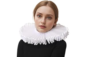 BPURB Renaissance Elisabethan Ruff Collar Neck Ruffle Collar Clown Collars