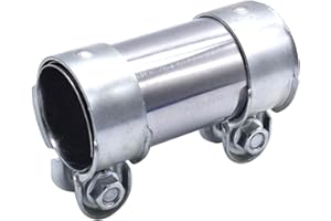 SCDZY Auspuffschelle Edelstahl, Ø55mmx125mm Doppelschelle Auspuffschelle Auspuff Schelle Rohrverbinder, Universal Auspuffrohrklemme, Auspuff Rohrverbinder Einsatz in Abgasanlagen