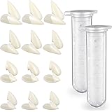 12 Paar Vampir Zähne Kostüm 4 Größe Fangs Gefälschte Zähne mit 2 Zähne Pellets für Cosplay Party Requisiten Halloween Party F