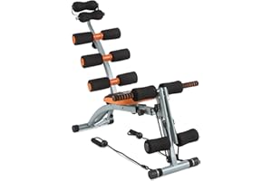 ‎CAPITAL SPORTS CAPITAL SPORTS Sixish Core - Bauchtrainer, Bauchmuskeltrainer, Fitness-Trainer, drehbarer Sitz, Bauch Trainingsgerät, individuelle Anpassung durch Stecksicherungen, elastische Seilzugbänder