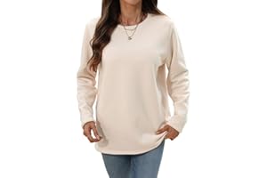 Aisprts Women’s Fleece Lined Sweatshirt Soft Sherpa Lined Thermal Jumper Crew Neck Pullover Warm Long Sleeve Casual Top for Winter, Cozy Women’s Lounge & Outdoor Wear