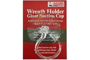 ADAMS USA Adams Wreath Hook - Giant Suction Cup Wreath Hanger - for Windows and UPVC Doors - Large Hook Wreath Holder