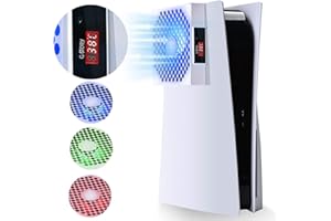G-STORY Ventilateur pour PS5, ventilateur de refroidissement pour PS5, 3 vitesses 1500/1750/2000RPM (140MM) avec RGB LED
