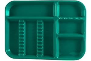 LA MIERE Dental Instrument Divided Tray, Autoclavable Divided Setup Tray, Divided Separate B-Lok Divided Tray, Size B (Ritter) - Plastic, 13-3/8" x 9-5/8" x 7/8" (1, Jade Turquoise)