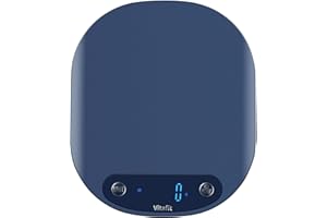 Vitafit 15kg Balance de Cuisine, Usine Professionnelle DEPUIS 2001, 6 Unités et Fonction Tare Acier Inoxydable Smart Digital Balance de Alimentaire Multifonctionnel, 3*AAA Incluses,Bleu