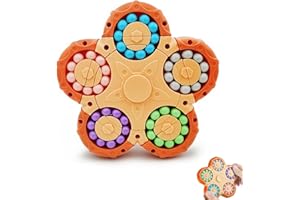 YAGE Magic Bean Cube Rotatif, Jouet de soulagement sensoriel pour Trier, entraînement du Cerveau, Jeu de Doigt, Cadeau pour Enfants à partir de 3 Ans pour Un Anniversaire (dix côtés – Orange)