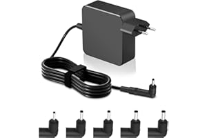 LTBSTOYE 65w 45w 33W Chargeur Universel AC avec 5 têtes de Charge pour ASUS Vivobook/Zenbook/Chromebook,Lenovo IdeaPad/Yoga/Chromebook connecteur Rond Cordon d'alimentation pour Ordinateur Portable