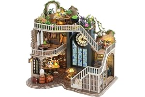 CUTEBEE DIY Miniature House Kit with Furniture, DIY DollHouse Kit Plus Dust Cover 1:24 Scale Creative Room for Christmas,Valentine's Day Gift Idea (LV003)