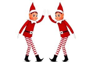 Auirshiky 2 Pezzi Elfi di Natale Pupazzi, Naughty Girl And Boy Elves, Elfie Pupazzo con Corpo Morbido e Viso in Vinile