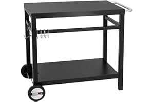 ‎ROYAL GOURMET Royal Gourmet Grillwagen Grilltisch Outdoor Beistelltisch Garten Trolley Outdoorküche Multifunktioneller Arbeitstisch Werkbank für Outdoor BBQ Servierwagen Arbeitsplatte 85x50cm