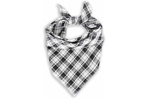 Monkimau Hundehalstuch für große Hunde - Halstuch Hund kariert und gestreift (schwarz)