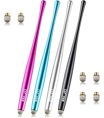 Kapazitiver Eingabestift 3in1 Für Touchscreens – Präzise Stifte Mit 2 Faserspitzen Für Tablet & Handy (Silber)