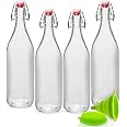 Lot De 4 Bouteilles Transparentes 300ml - Avec Bouchon Et Étiquette Fruit - Parfait Jus Maison