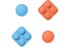 PlayVital Capuchon Joystick avec Cover Boutons pour Nintendo Switch 2 Joycon Accessoires,Stick Analogique & Button Caps pour Switch 2 Thumbstick Grips Protection Prises de Pouce-Bleu & Orange