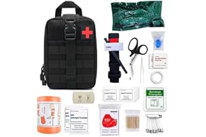 PLLYPE Zestaw pierwszej pomocy do użytku na zewnątrz, wojskowy, 46 sztuk, zestaw pierwszej pomocy, zestaw do pierwszej pomocy, torba taktyczna, na kemping, do domu, samochodu i przygody