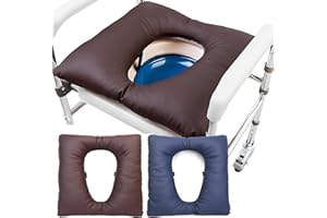 Mamba Travel Anti-Dekubitus-Patienten-Kissen Mit Loch, PU Duschstuhl Sitzkissen Druckentlastungskissen Für Den Toilettensitz Waschbare Matte Für Toilettenstuhl Rollstühle Steibbe,brown-42 * 42 * 8CM