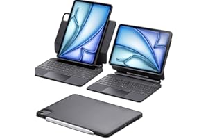 ESR iPad Air 11 Inch Case with Keyboard (M3/M2, 2025/2024) & iPad Pro 11/Air 5th/4th Gen Keyboard, Easy-Set Magnetic Stand, Portrait/Raised Modes, with Removable Protective Case, Black