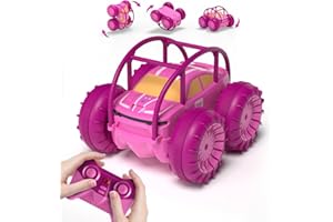 MaxTronic Ferngesteuertes Auto für Mädchen, Direktladung Amphibien Monstertruck mit LED Licht, 4WD Wasserdicht Indoor Outdoor RC Spielzeug Strand Pool, Kinder ab 3 4 5 6 7 8 9 Jahre