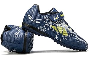 YisiNP Scarpe da calcio per bambini, unisex, leggere, antiscivolo, estive, per erba artificiale, taglia 28-39