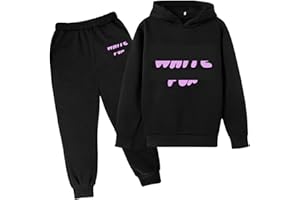 YUEXIRUI Kids Tracksuit Girls Boys 2 Piece Oversized Outfit Set Long Sleeve Pullover Jumper Hoodie Sweatshirt and Loose Sweatpants Bottom Joggers Sport Running Walking Track Suit