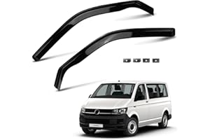 ZWPARTS Déflecteurs de vitres de Remplacement pour VW T5 T6, Jeu de 2 déflecteurs de Vent adhésifs, déflecteurs de Vent et de Pluie pour vitres latérales, Montage Clips