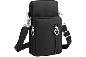 haierdidi Custodia a tracolla da donna, grande capacità, borsa a tracolla per cellulare sotto i 7 pollici, Ferro