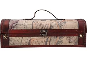 GAROSA Portabottiglie in Legno Vintage Portatile Bottiglia Vino Scatola Vino Rosso Champagne Scatola Singola Cofanetto Trasporto Viaggio di Compleanno Nozze Natale -13.4 x 4.5X