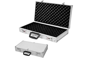 SOARS Mallette pour Arme, Malette Outils 47 X 25 X 8,3 CM en Aluminium, Verrouillable avec Serrure à Combinaison, Mousse Amovible, Poignée Ergonomique, Valise pour Pistolet Airsoft, Accessoires