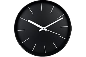 DIYZON 12'' Silent Minimalist Wall Clock - Non-Ticking Battery-Powered Quartz Movement, Easy-Read Modern Design for Bedroom, Kitchen, Office & School