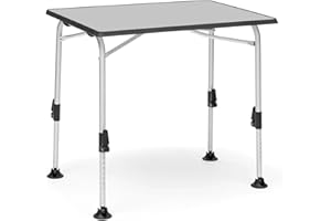 ‎BERGER BERGER Ivalo 2 Campingtisch 80 x 60 cm | Klapptisch höhenverstellbar Alu Camping Tisch Gartentisch klappbar | Falttisch Esstisch Balkon Garten Terrasse