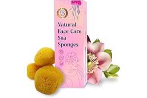 Jordan Benedict Gąbki do pielęgnacji twarzy - naturalne wielokrotnego użytku gąbki morskiej do oczyszczania trądziku, zaskórników, złuszczania, oczyszczania porów i usuwania makijażu (5 sztuk)
