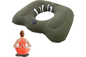 DONOONIS Cuscino Emorroidi Uomo, Cuscino Per Emorroidi Donna Uomo, Cuscino Ortopedico Gonfiabile Per Una Lunga Seduta,Ciambella Per Sedersi Per Emorroidi Donna Uomo, Per Infiammazioni, Uso a Casa