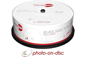 Primeon BD-R DL 50GB/2-8x Cakebox (25 Disc) Photo-on-disc, Inkjet Full Size Printable Surface