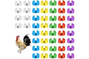 JEYORZY 48 Stück Geflügel Fußringe, Plastikgeflügel Beinringe, Hähnchen Beinringe Mehrfarbige Hähnchen Identifikation Beinbänder Nummerierter Clip an Geflügel Beinringen für Truthahn Ente Gans (20mm)