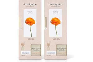 Don Algodon Ambients Ambientador Mikado Flor de Azahar. Difusor de varillas, +60 días duración. (Pack 2 uds. x 60 ml)