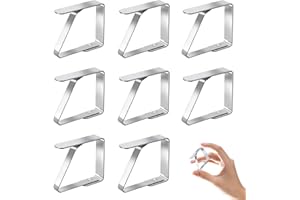 Euleryoo Stainless Steel Tablecloth Clip per tovaglia da tavolo in acciaio inox, confezione di 8 pratiche clip per fissaggio tablecloths per uso esterno e interno (spessore massimo 3 cm)