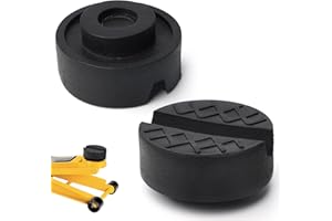 DBTW Lot de 2 patins en caoutchouc universels pour cric, cric de voiture, tampon en caoutchouc haute résistance, adaptateur en caoutchouc avec rainures, bloc en caoutchouc antidérapant pour le changement