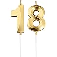 18th Birthday Candles,Gold Number 18 Cake Topper for Birthday Decorations Party Decoration