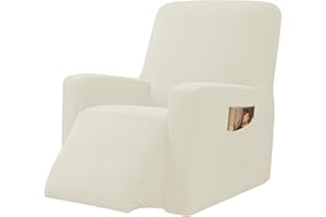 E EBETA Jacquard Funda de sillón Capuchas elásticas para sillón, Elástico Funda para sillón reclinable (Blanco lechoso)